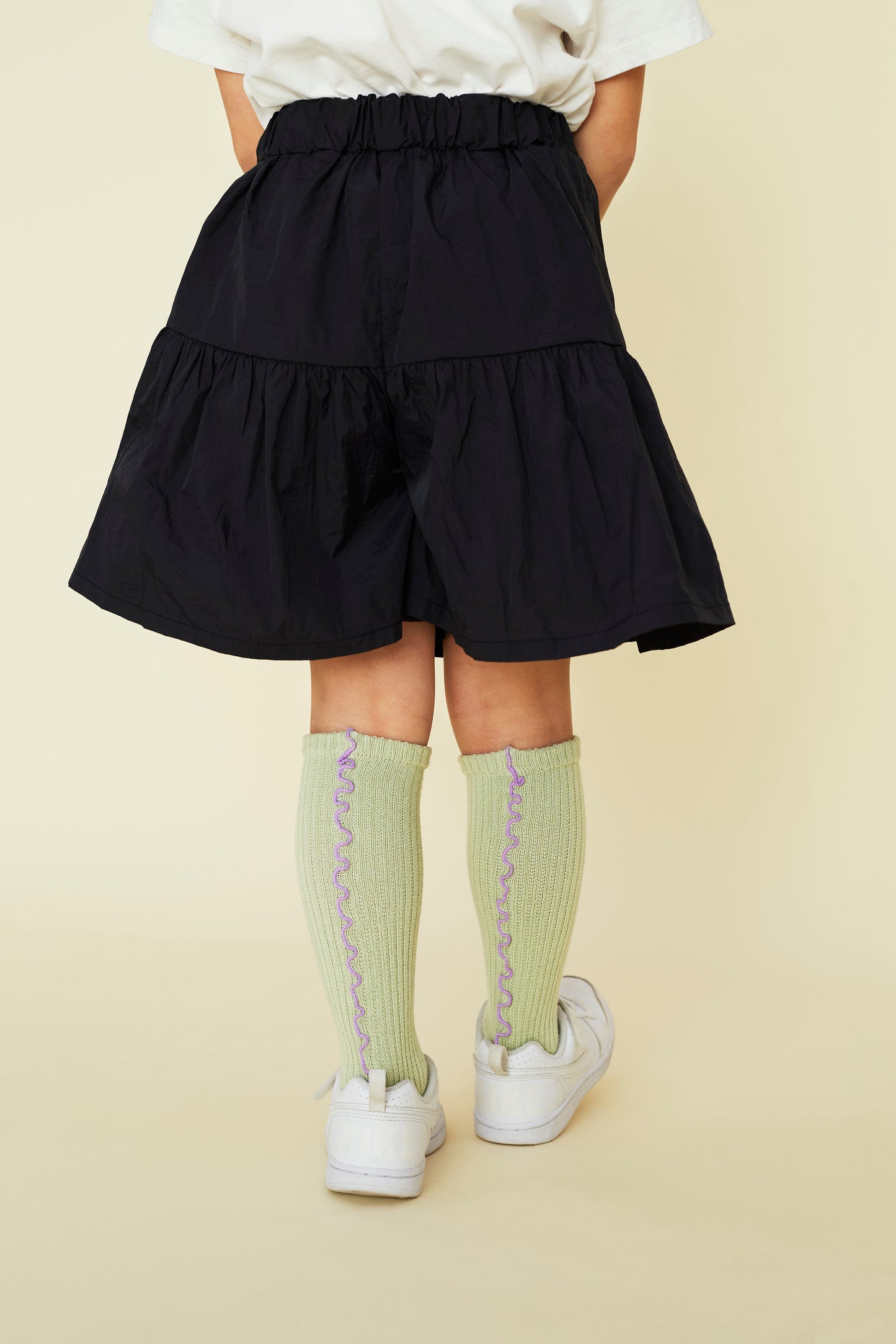 mellow ribbed high socks/　ワサビ×モーヴ